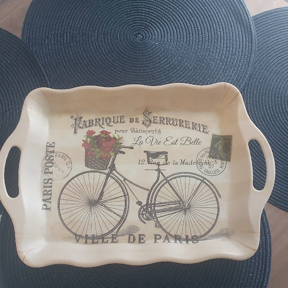 Vintage Bicycle Design Serving Tray